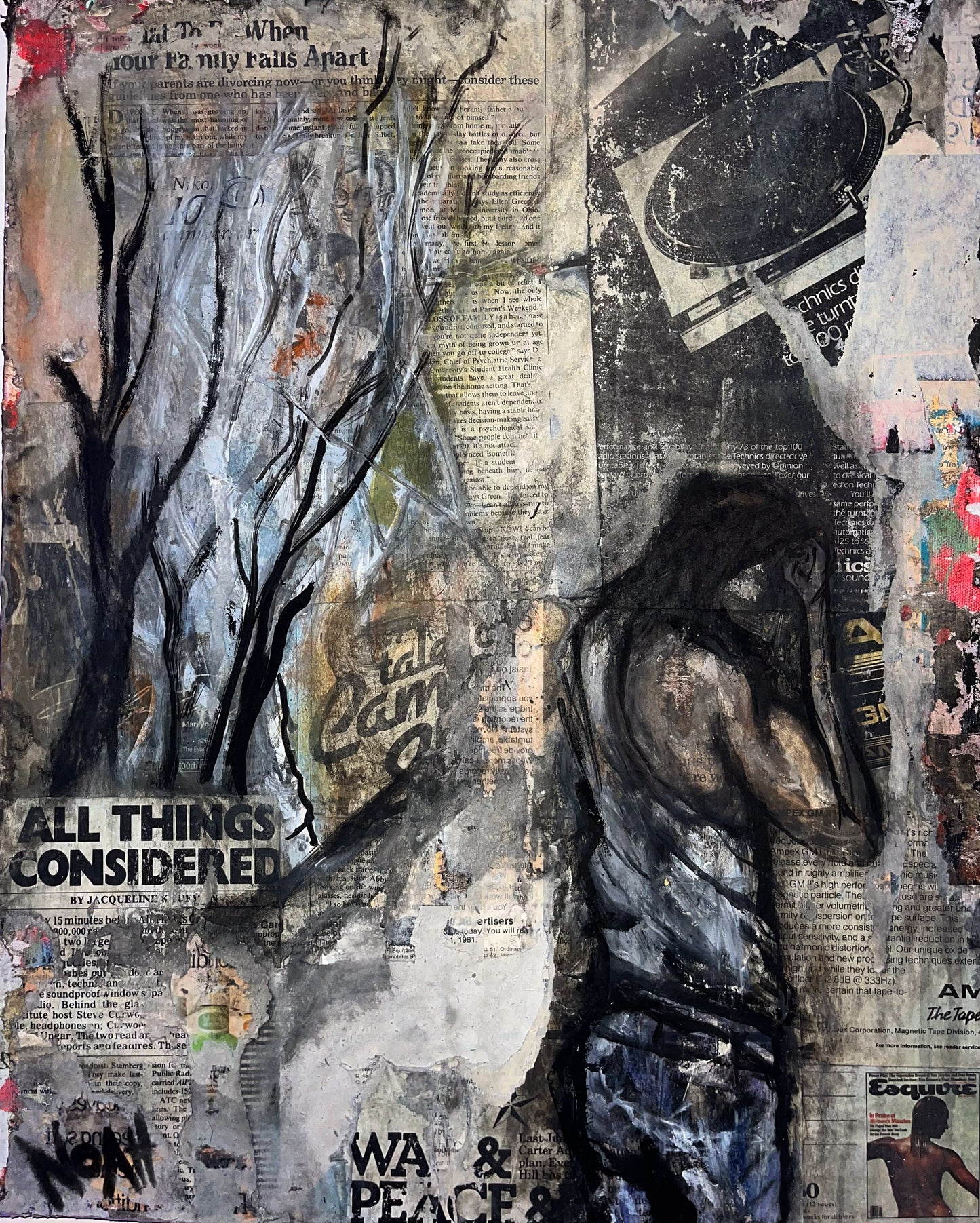 “All Things Considered.” Mixed media on canvas by Noah.