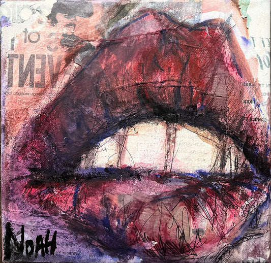 “Teeth.” Mixed media on canvas by Noah.